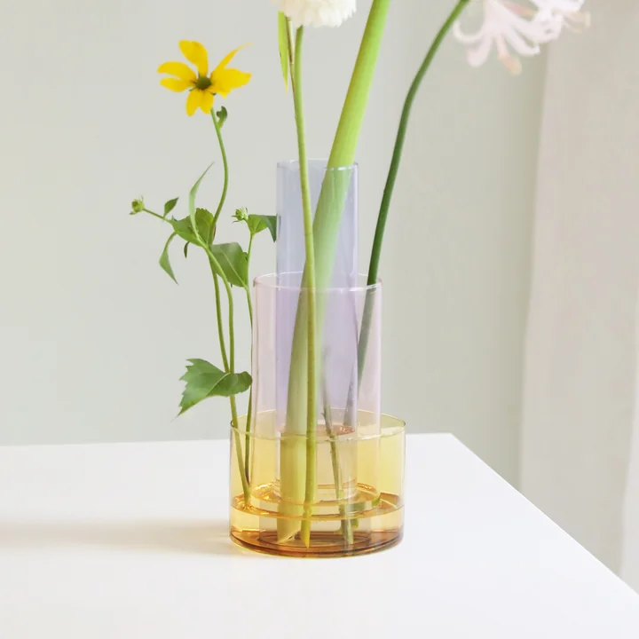 & klevering - Amphi Vase large, jaune (set de 3)