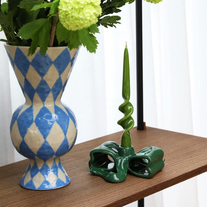 & klevering - Rhombic vase, bleu