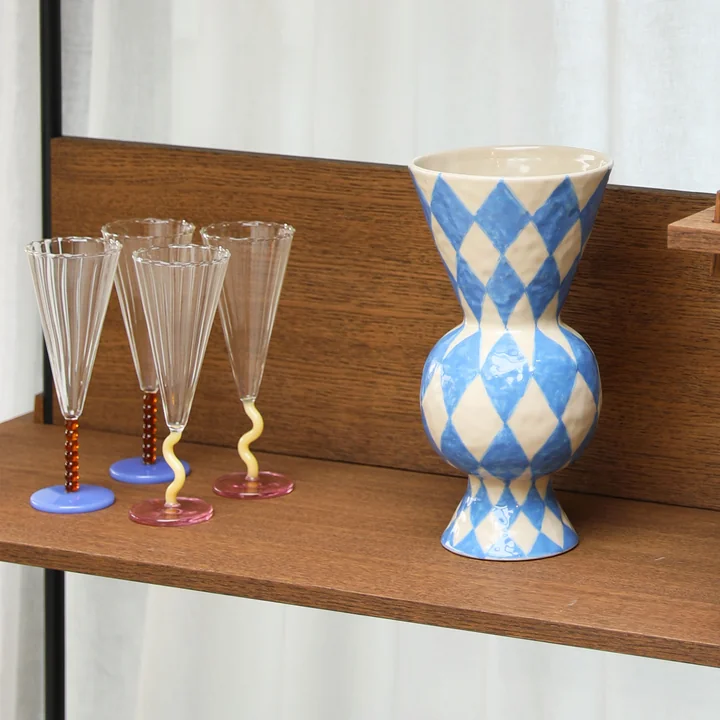 & klevering - Rhombic vase, bleu