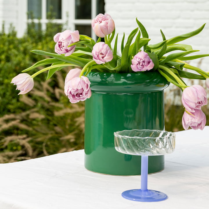 & klevering - Turban Vase 21,5 x Ø 20 cm, vert