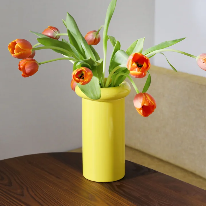 & klevering - Turban Vase 27 x Ø 16 cm, jaune