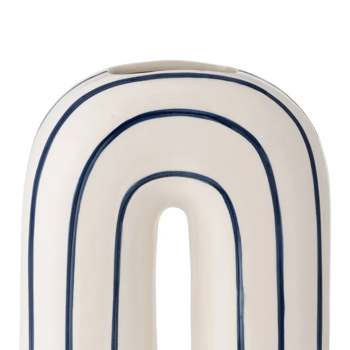Bloomingville - Mae Vase, H 32 cm, blanc / bleu