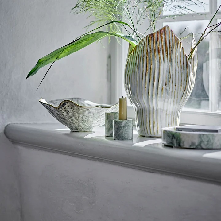 Bloomingville - Kokoro Bougeoir, Marbre vert (set de 2)