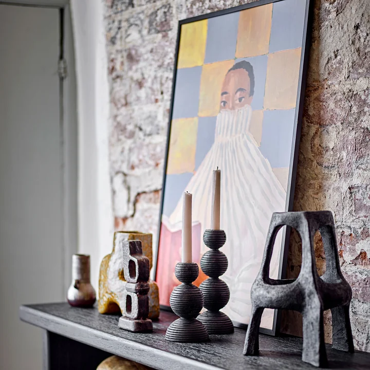 Bloomingville - Filicia tableau mural avec cadre, 52 x 72 cm, multicolore