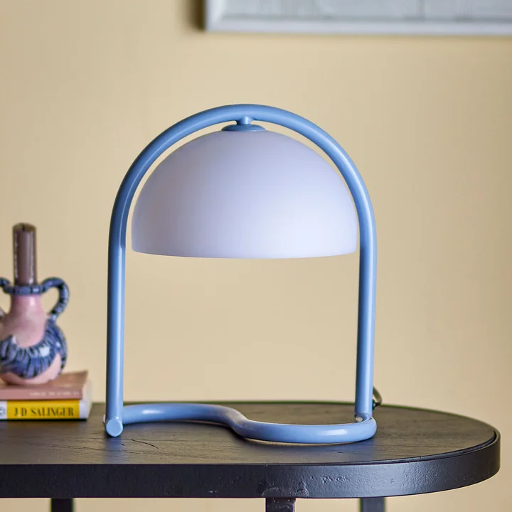 Bloomingville - Favour lampe de table, Ø 24,5 x 29,5 cm, bleu