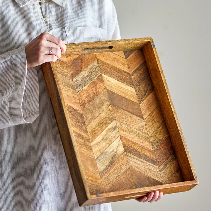 Bloomingville - Katalyn Plateau de service, 30 x 40 cm, mangue naturelle