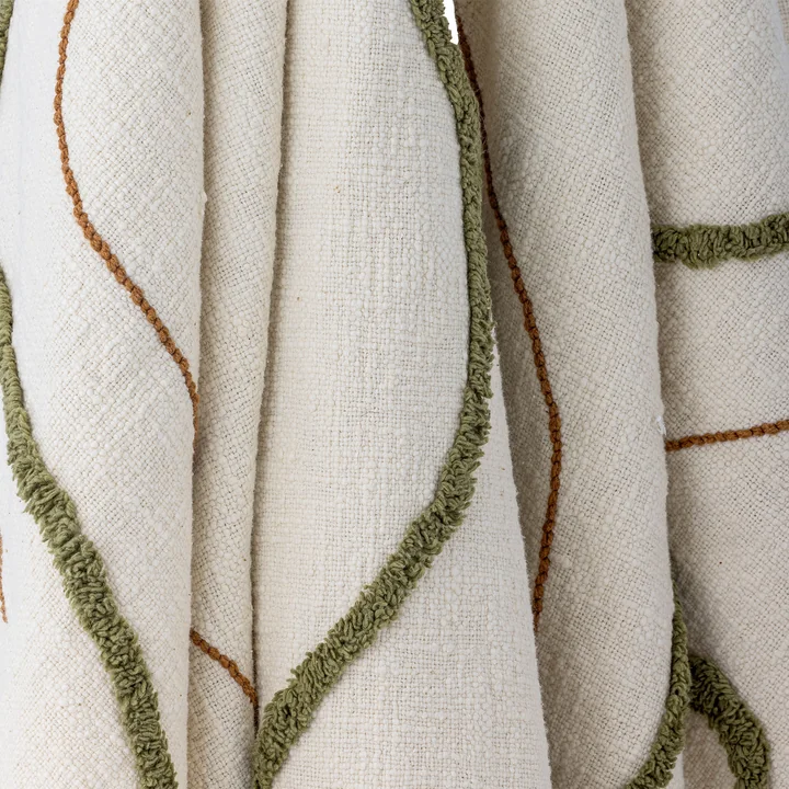 Bloomingville - Couverture Osasio, 130 x 150 cm, vert