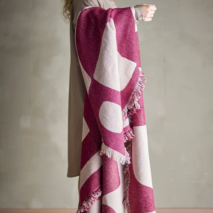 Bloomingville - Olica couverture, 130 x 160 cm, rouge