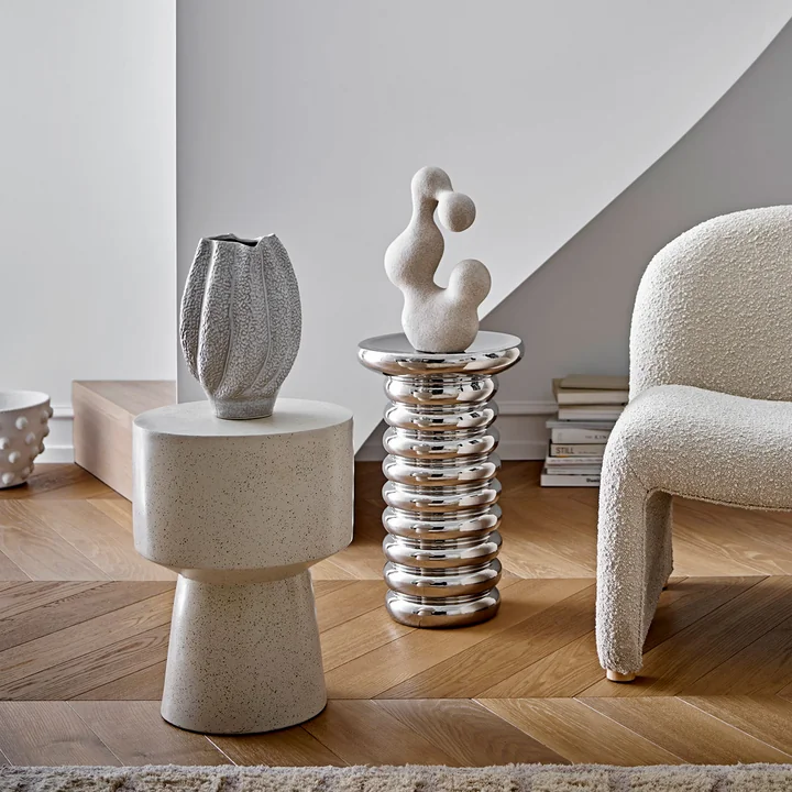 Bloomingville - Spike table d'appoint, Ø 30 x 50 cm, argenté