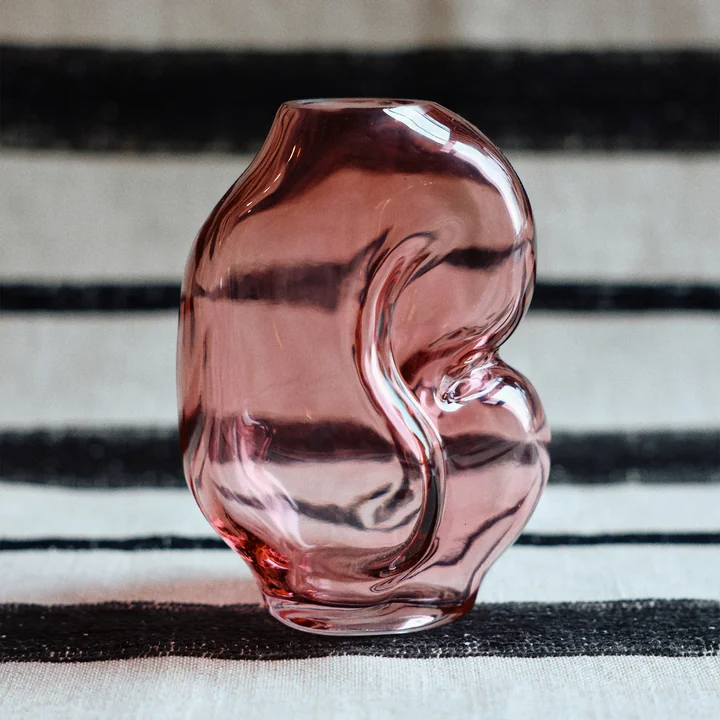 HKliving - Gleam Vase en verre small, rose