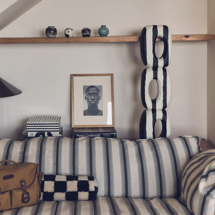 HKliving - Sculpture d'art monochrome, noir / blanc