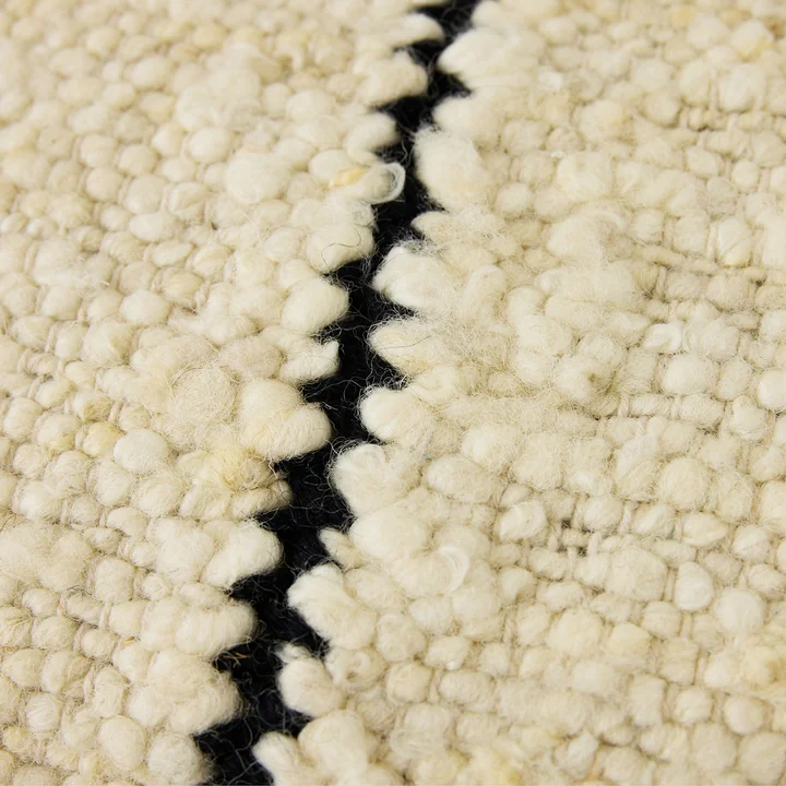 HKliving - Natural Coussin en laine, 50 x 30 cm, rayé