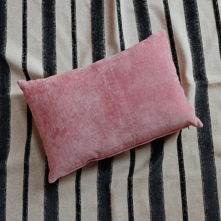 HKliving - Coussin en velours, 40 x 60 cm, rose