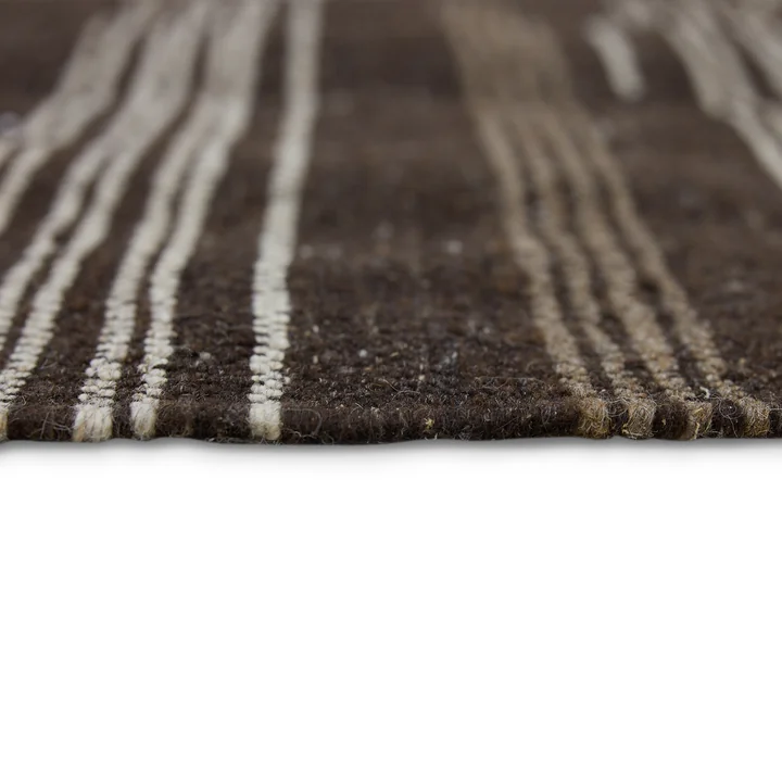 HKliving - Striped Kelim Tapis en laine, 150 x 240 cm, marron