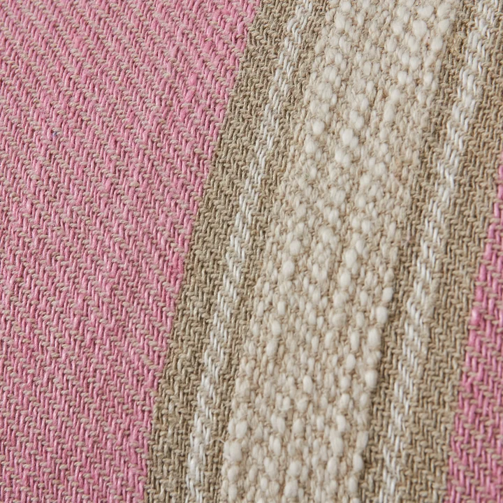 Hkliving - Woven Striped Coussin en lin, 60 x 40 cm, blush