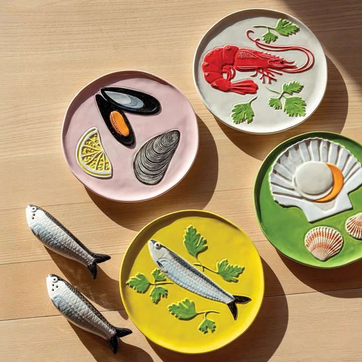 & klevering - De la mer Assiette Ø 16 cm, multi (set de 4)