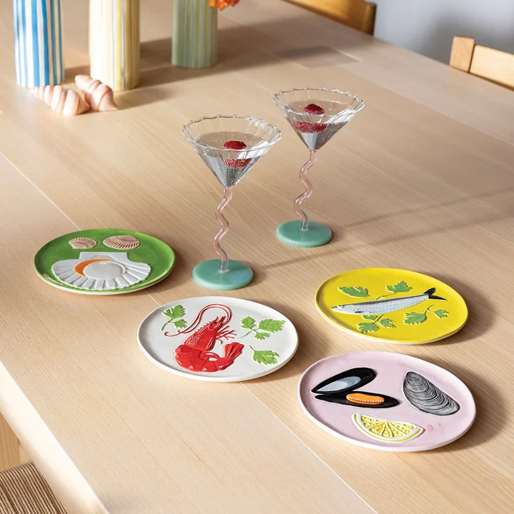 & klevering - De la mer Assiette Ø 16 cm, multi (set de 4)