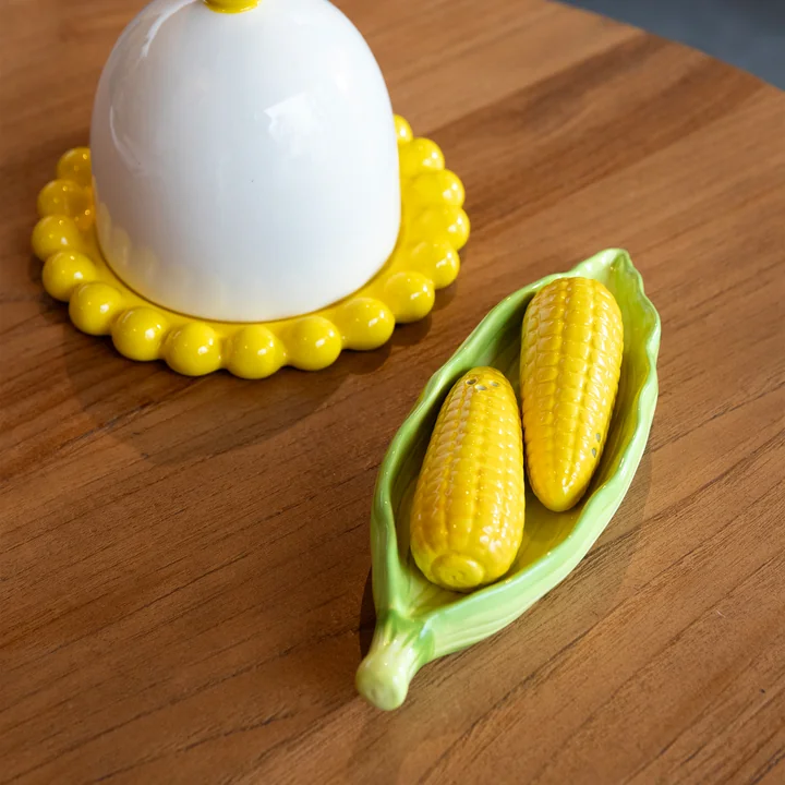 & klevering - Salière et poivrière, Corn, jaune / vert