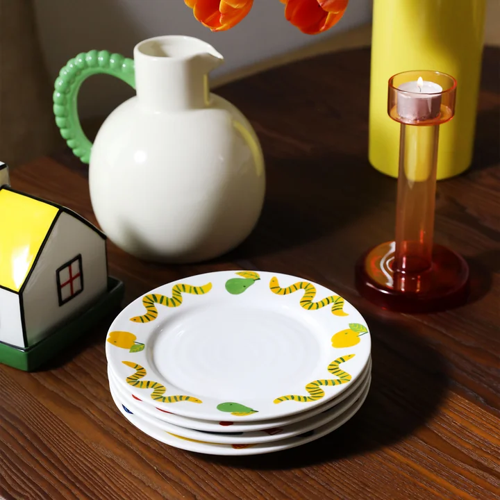 & klevering - Assiette Haines et carafe Perle