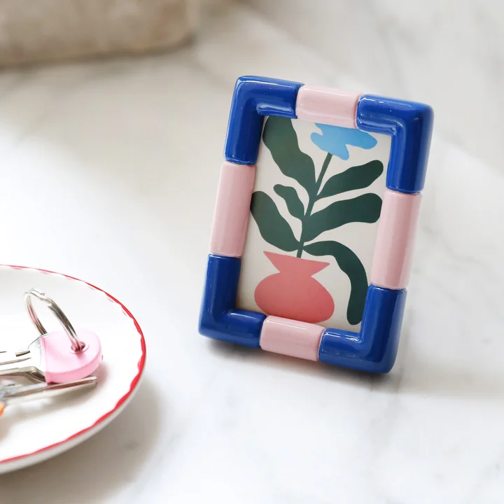 & klevering - Rift Cadre photo, 7,5 x 10 cm, bleu / rose