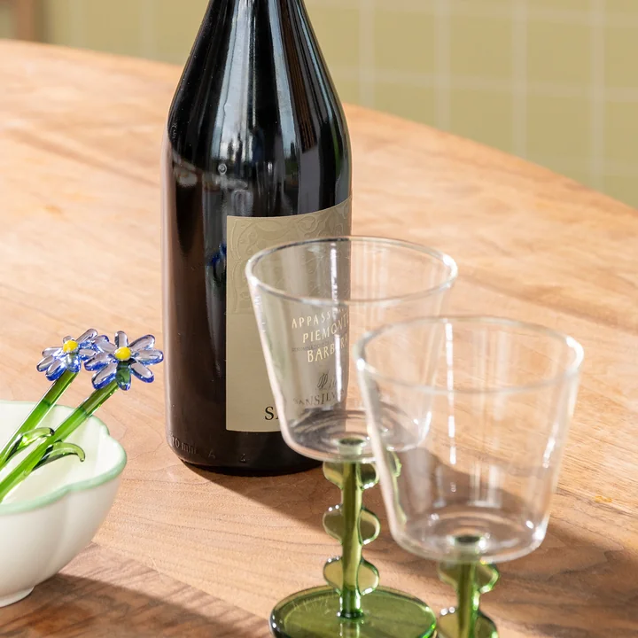 & klevering - Petal Verre à vin, 0,2 L, vert