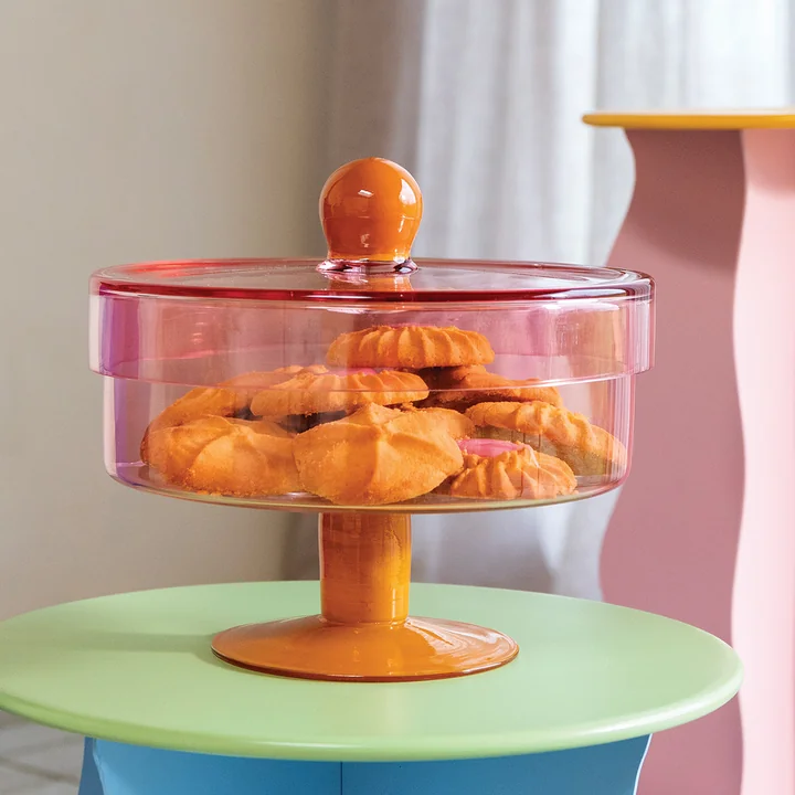 & klevering - Duo Verre de rangement, Ø 22 x 20 cm, rose / orange