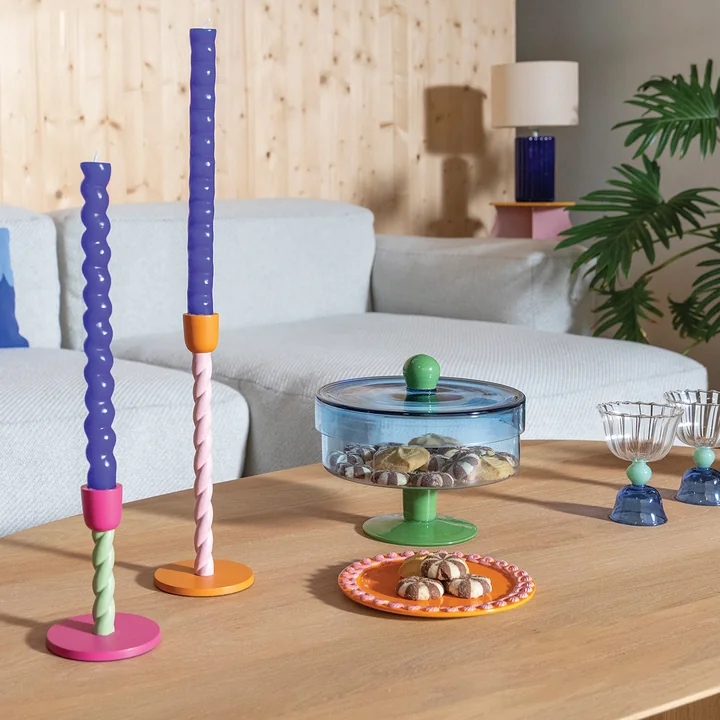 & klevering - Duo Verre de rangement, Ø 22 x 20 cm, bleu / vert