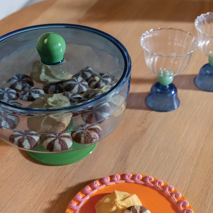 & klevering - Duo Verre de rangement, Ø 22 x 20 cm, bleu / vert