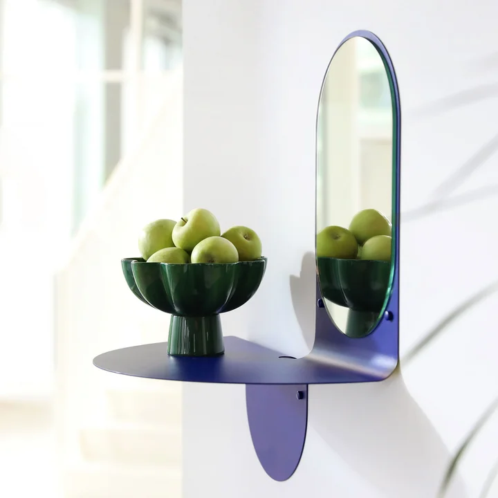 Flip miroir, 53 x 63 cm, bleu de & klevering