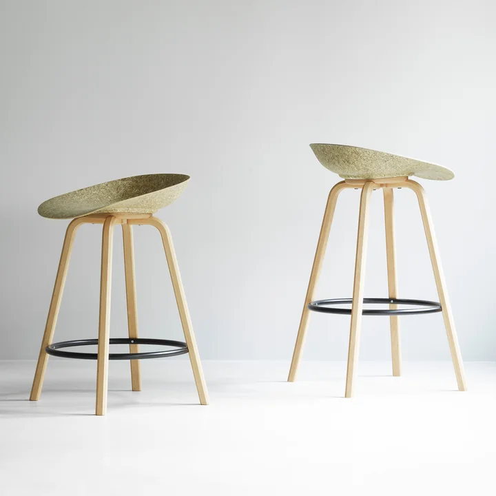 Normann Copenhagen - Mat tabouret de bar 65 cm et 75 cm, seaweed / noir