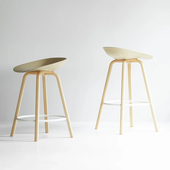 Normann Copenhagen - Mat tabouret de bar 65 cm et 75 cm, hemp / cream