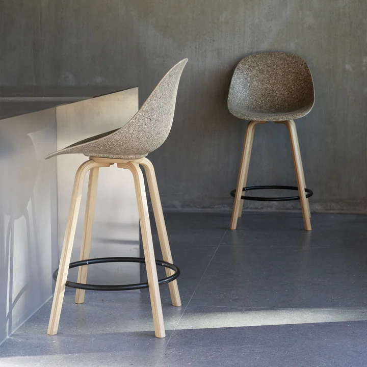 Normann Copenhagen - Mat chaise de bar 65 cm, seaweed / noir