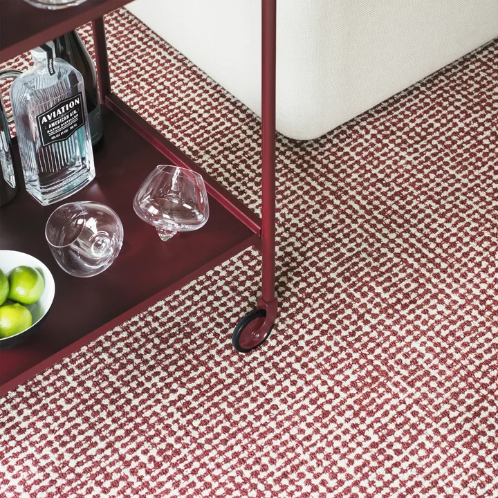 Normann Copenhagen - Flick Tapis, off white / bourgogne