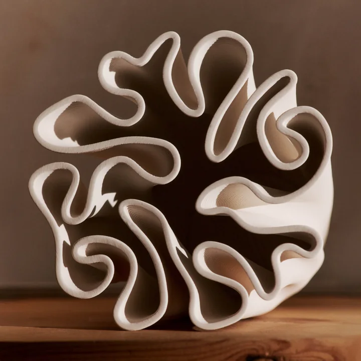 Ferm Living - Dedali Vase, H 18 cm, blanc cassé