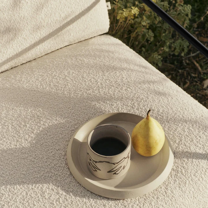 Ferm Living - Desert Fauteuil d'extérieur, noir / blanc cassé (Pure Bouclé)