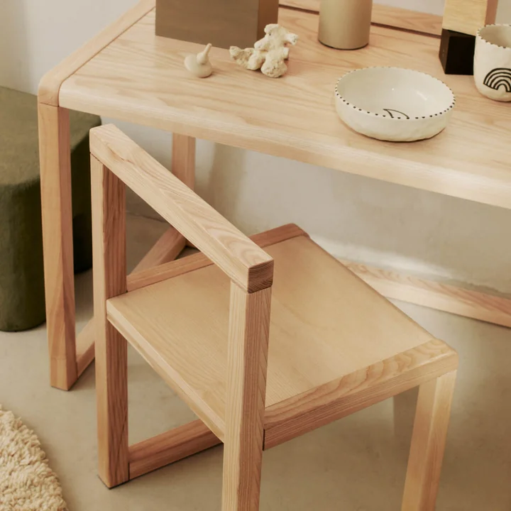 Ferm Living - Little Architect Chaise et bureau pour enfant, frêne naturel