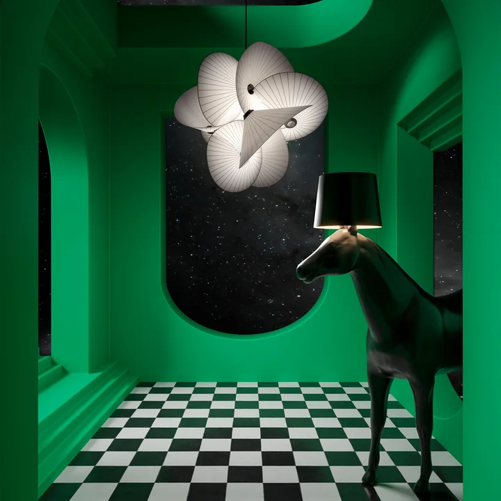 Moooi - Serpentine Lampe à suspendre 8, Large, blanc / noir