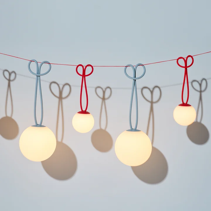 Fatboy - Bolleke Mini lampe à suspendre, rouge, lampe à suspendre, wave blue