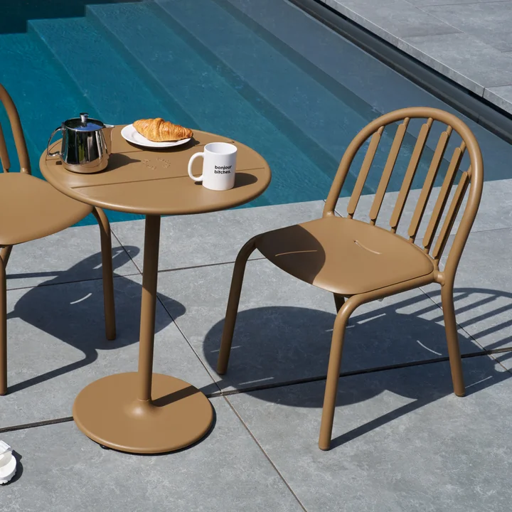 Fatboy - Fred's Outdoor chaise et table Ø 60 cm, mochaccino