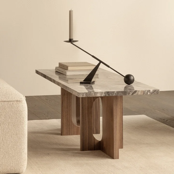 Audo - Androgyne Table basse 120 x 45 cm, noyer / gris galaxie