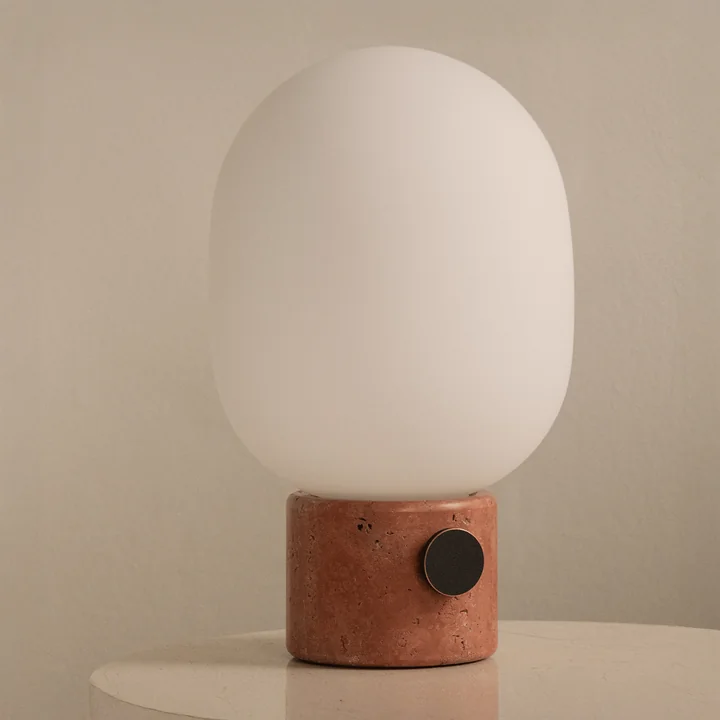 Audo - JWDA Lampe de table, travertin rouge / laiton
