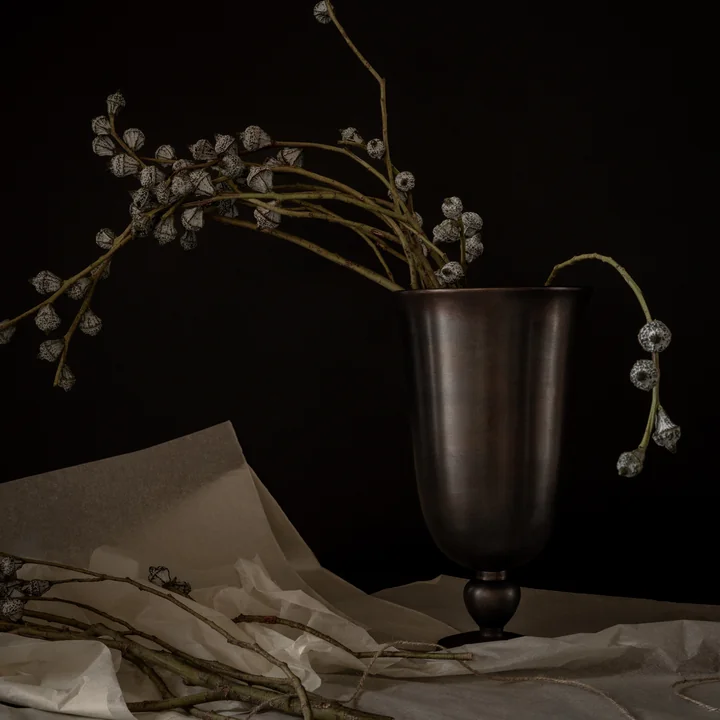 Audo - Pavot Vase, H 28,7 cm, brun foncé