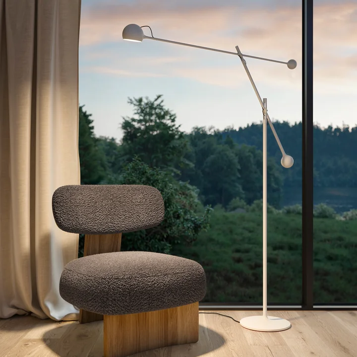 Artemide - IXA Lampadaire LED, blanc-gris