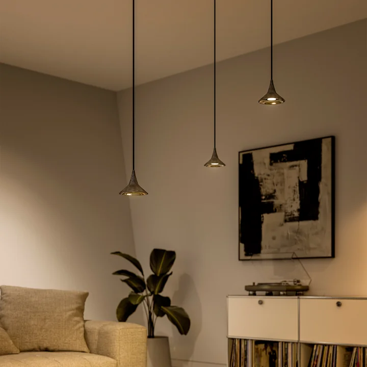 Artemide - Unterlinden Suspension LED, laiton avec câble noir
