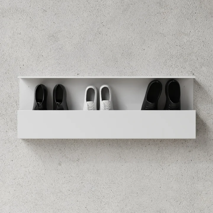 Nichba Design - Étagère à chaussures, 35 x 100 cm, blanc
