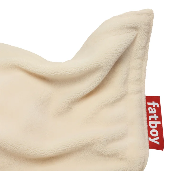 Fatboy - Pouf Original Slim Teddy, blanc cassé