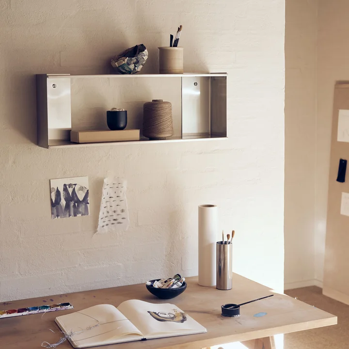 Form & Refine - Taper Étagère murale, 25 x 70 cm, acier inoxydable