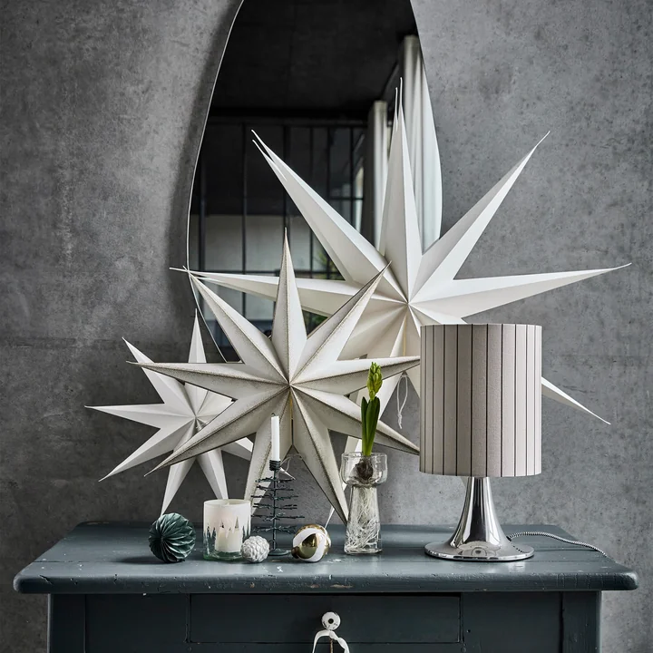 House Doctor - 9 Point Étoile de Noël, blanc cassé / champagne