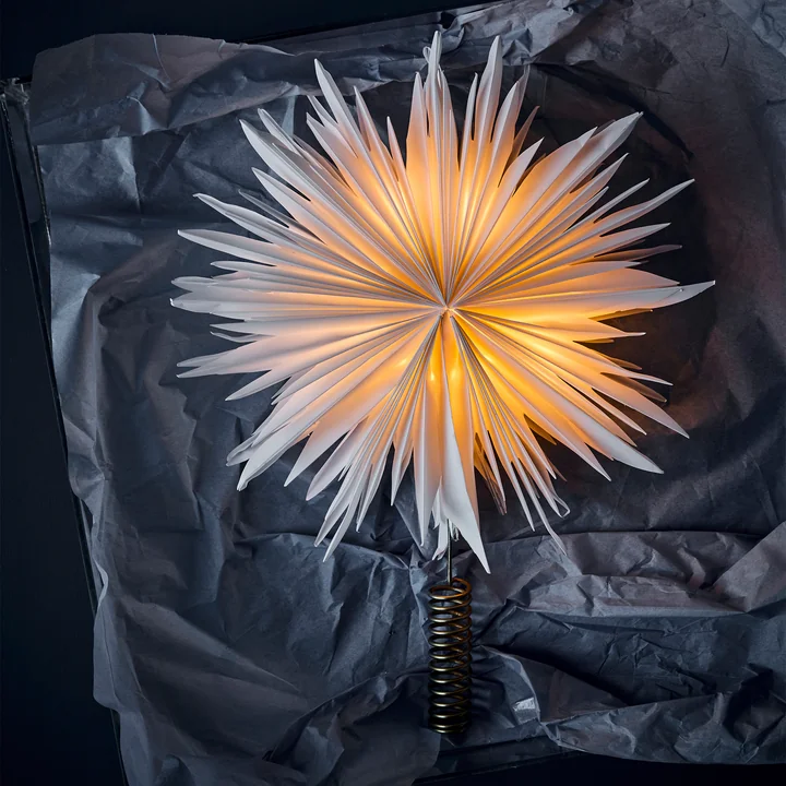 House Doctor - Gant, Top star LED lampe de Noël, blanc / laiton finish