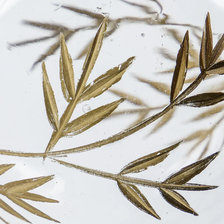 House Doctor - Leaf Ornement, Ø 7,5 cm, transparent / doré